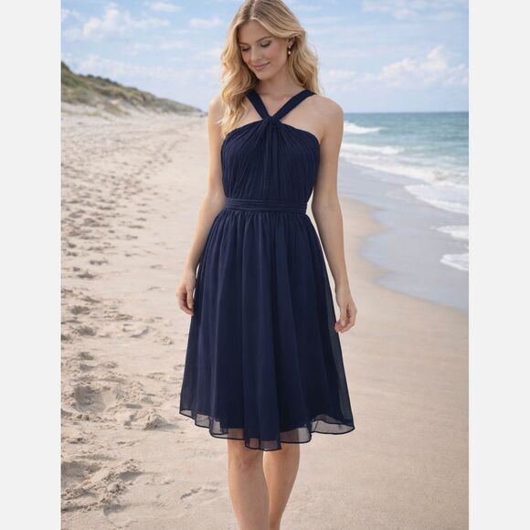 J. Crew Dresses & Skirts - J.Crew Dark Navy Chiffon Dress – Style 56002 – Size 10